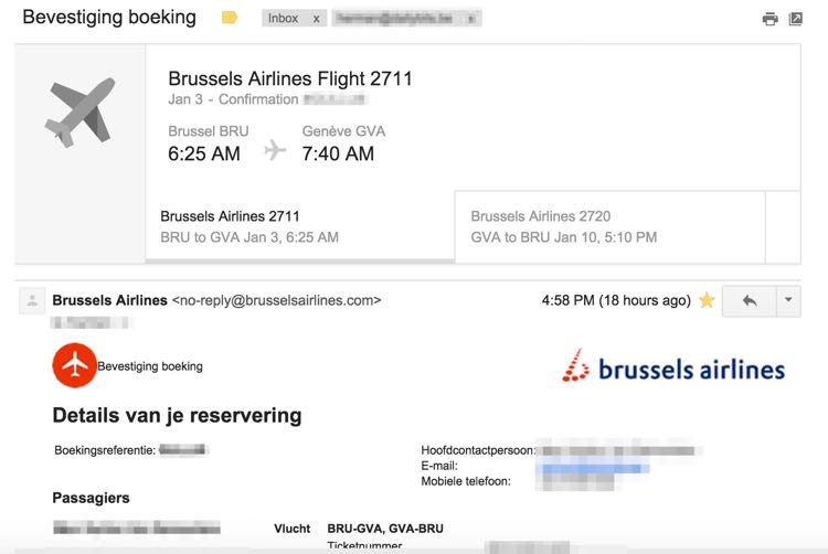 brussels airlines gmail to calendar