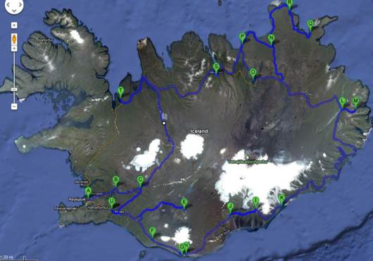 ijsland reisverhaal 2011 - route
