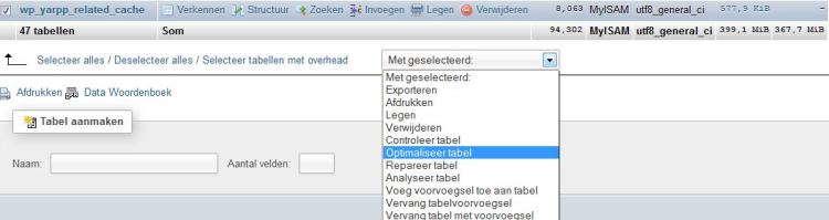 optimaliseer mysql